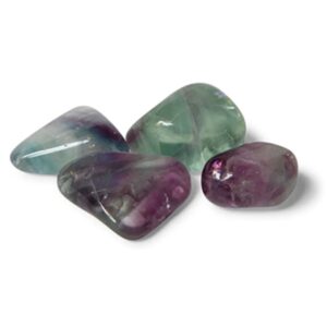 Fluoriet regenboog 100 gr. trommelstenen (mt3)