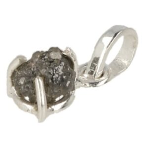 Diamant zilveren hanger ruw