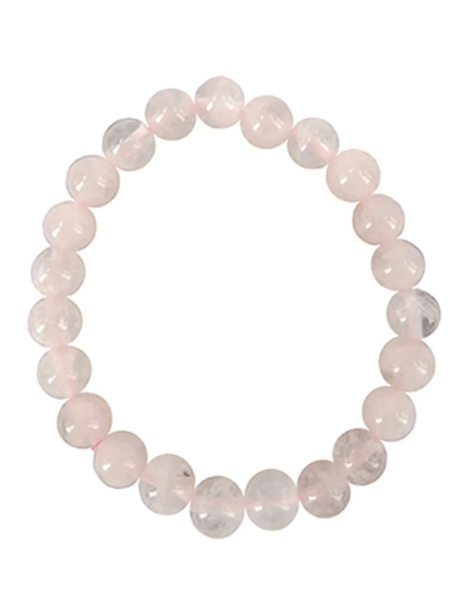 Roze kwarts kralenarmband 8 mm - Afbeelding 2
