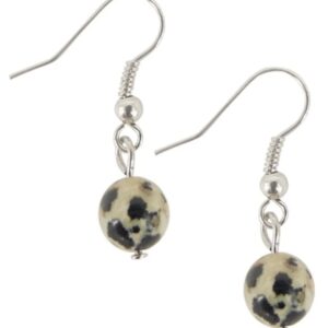 Jaspis Dalmatiër oorbellen bol 8 mm