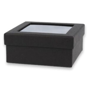 Verpakkingsdoosje zwart 90x90 mm met raam