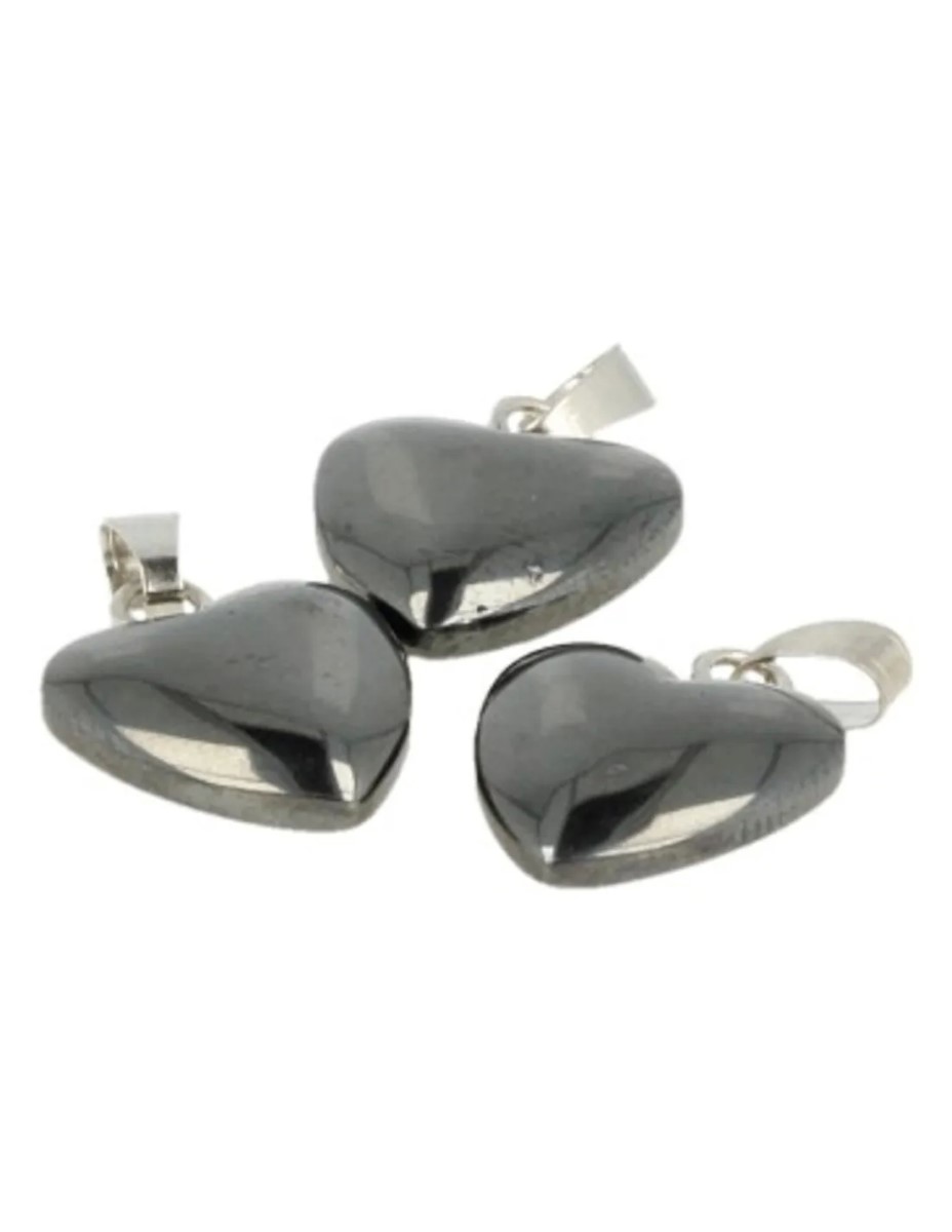 Hematiet hart hanger 12 mm - Afbeelding 6