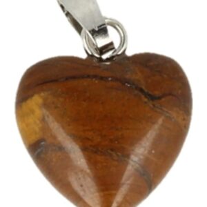 Tijgerijzer / Tijgeroog hart hanger 12 mm