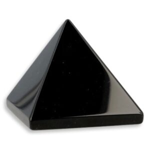 Obsidiaan zwart piramide 25 mm edelsteen