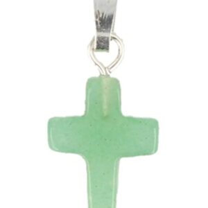 Aventurijn groen kruis hanger 14 mm