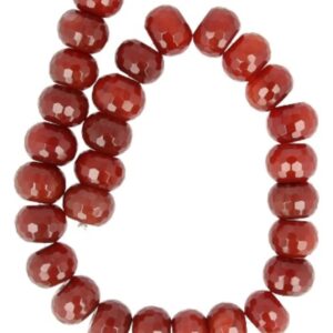 Carneool facet kralen streng 20 mm