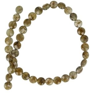 Labradoriet disc facet kralen streng