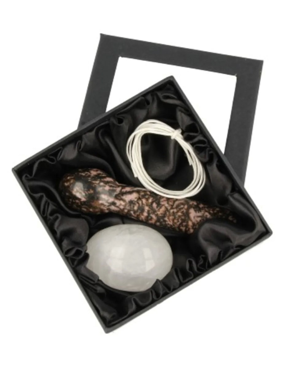 Yoni massage set Bergkristal / Rhodoniet - Afbeelding 2