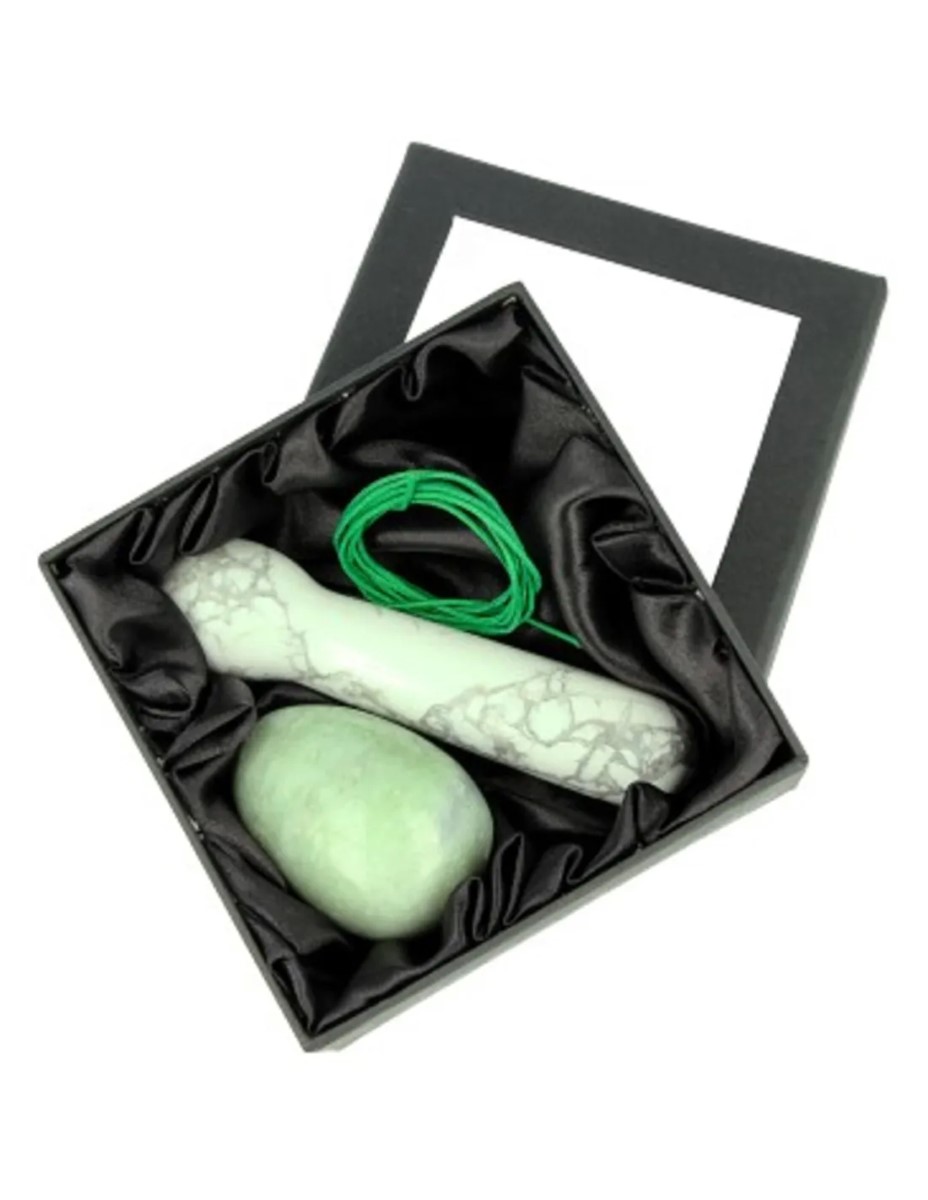 Yoni massage set Chinese Jade / Howliet wit - Afbeelding 5
