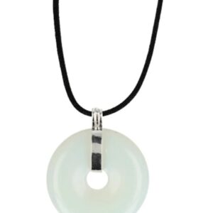 Opaliet donuthanger 40 mm aan koord (synth)