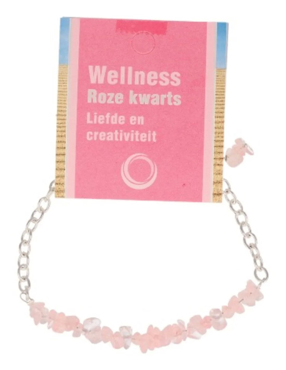 Roze kwarts bar armband + kaart - Afbeelding 2