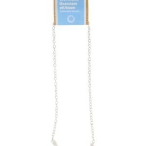 Maansteen regenboog bar ketting + kaart