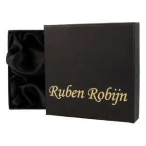 Verpakkingsdoosje zwart met logo 90 x 90 mm