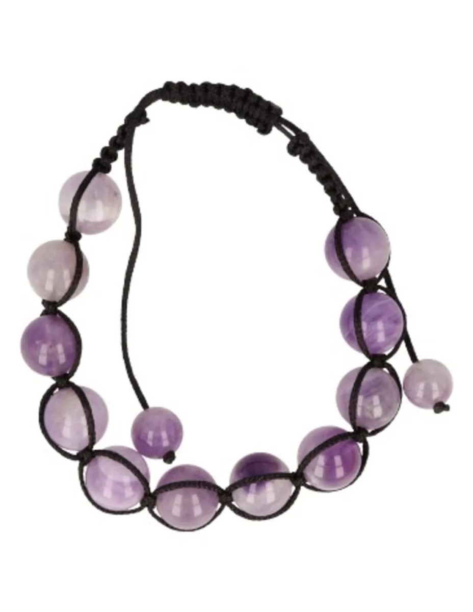 Amethist shamballa armband 10 mm