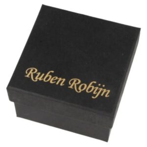 Verpakkingsdoosje zwart 75 x 75 mm met logo