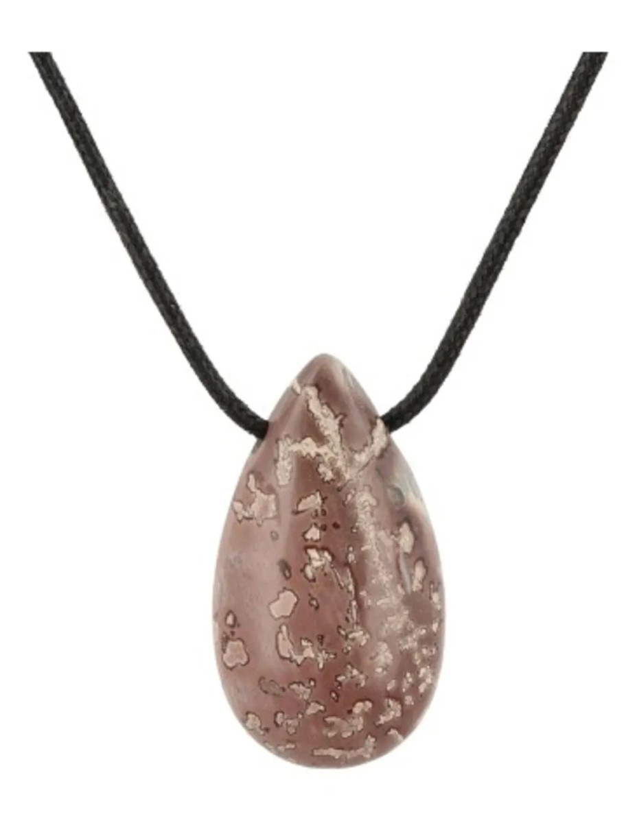 Jaspis choco edelsteen druppel hanger - Afbeelding 3