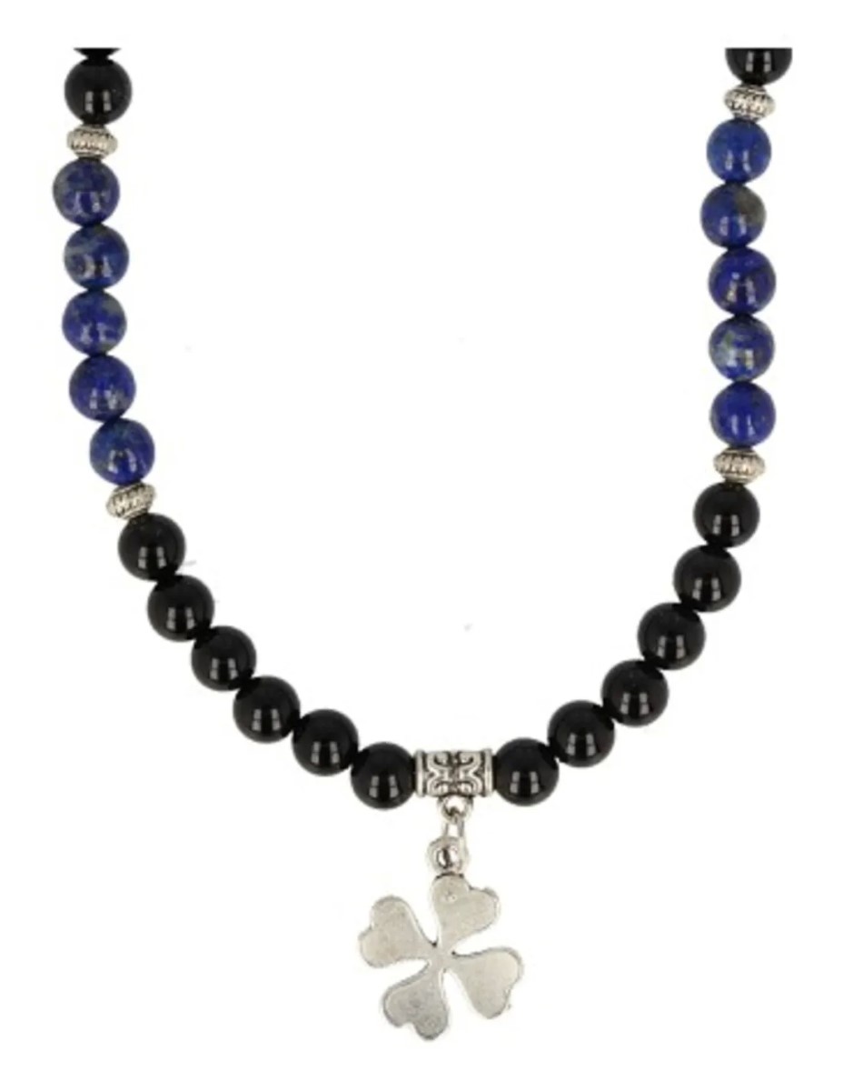 Onyx / Lapis Lazuli edelsteen ketting mannen - Afbeelding 4