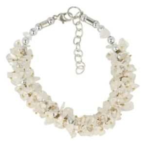 Bergkristal splitarmband cluster met sluiting