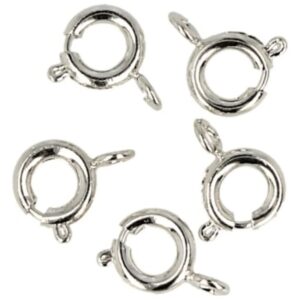 Veerring slotje 6 mm, zilverkleur, 5 stuks
