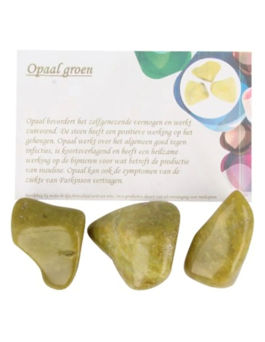 Opaal groen 100 gr. trommelstenen (mt3) - Afbeelding 2