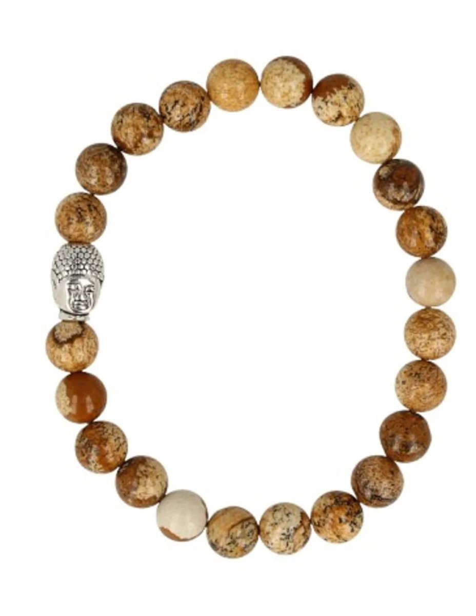Jaspis landschap kralen armband boeddha mannen