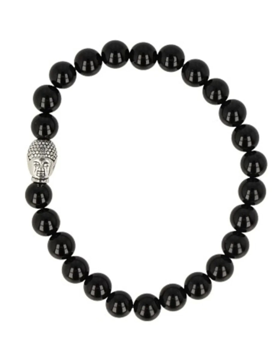 Onyx kralen armband boeddha mannen