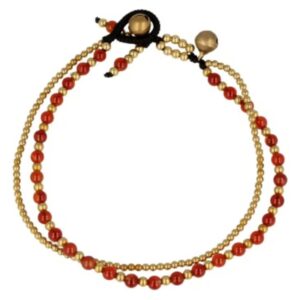 Carneool enkelbandje gipsy-stijl