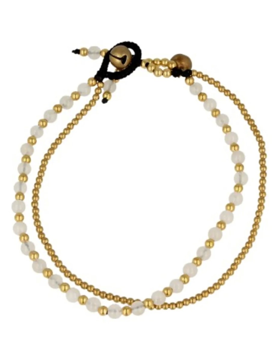 Jade wit enkelbandje gipsy-stijl