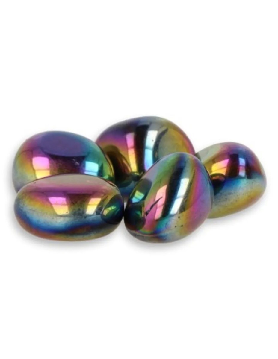Titanium Aura 50 gr. trommelstenen (mt3) (gecoat) - Afbeelding 2