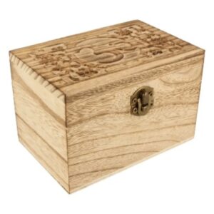 Verpakking doosje / kistje hout Ohm detail 12x8 cm