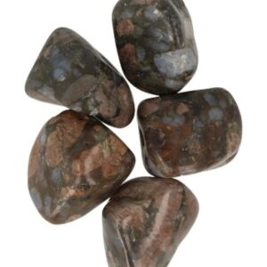 Que Sera 100 gr. trommelstenen (blauwe Rhyoliet) (mt3)