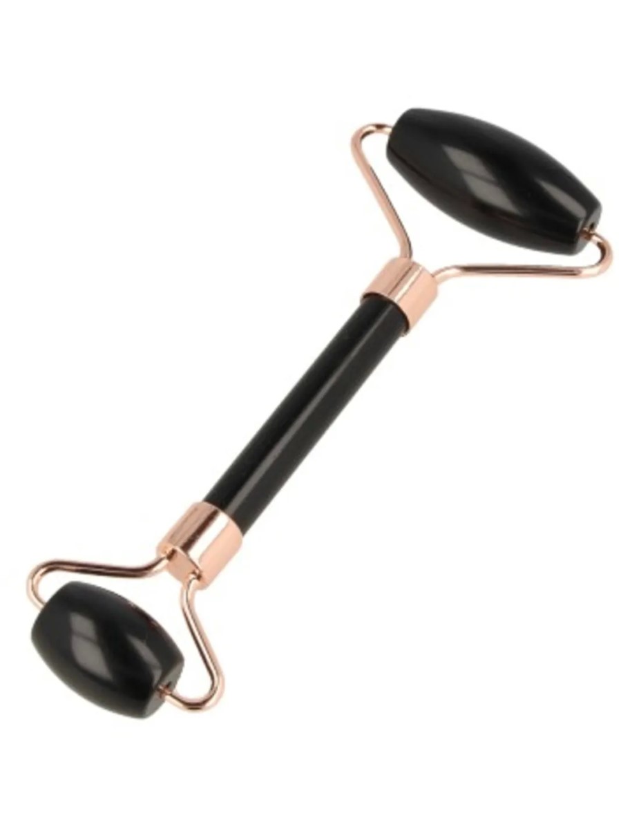 Obsidiaan zwart gezicht massage roller - Afbeelding 2