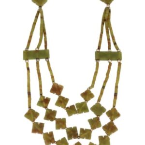 Jade bohemian ketting 3-streng klaver licht