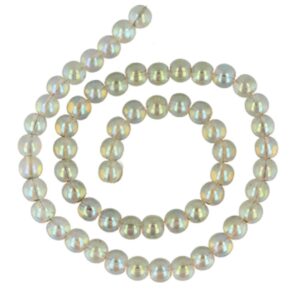 Kralen streng Aqua Aura licht 8 mm (gecoat)