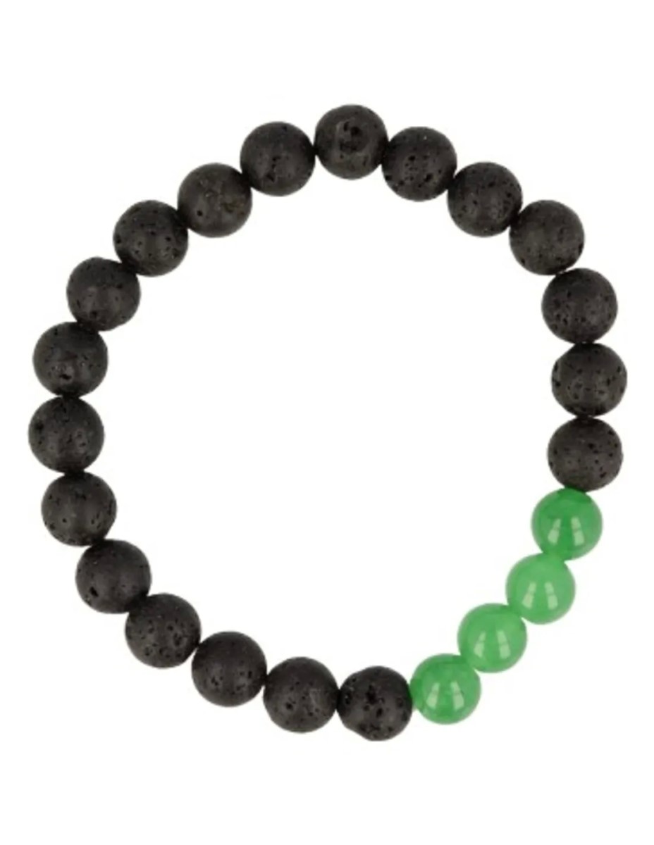 Kralenarmband Lavasteen / Aventurijn groen