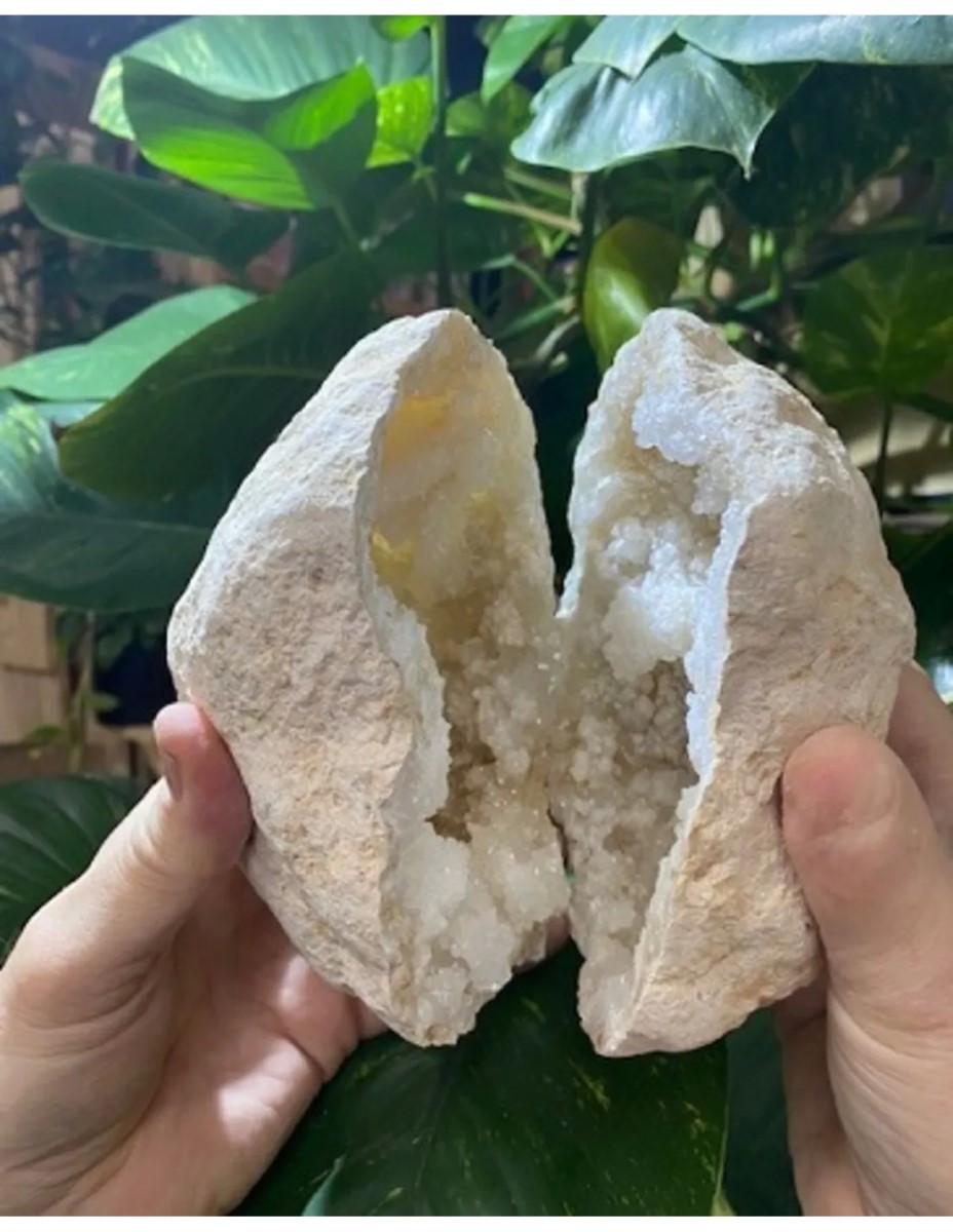 Bergkristal geode paar 16-20 cm - Afbeelding 3