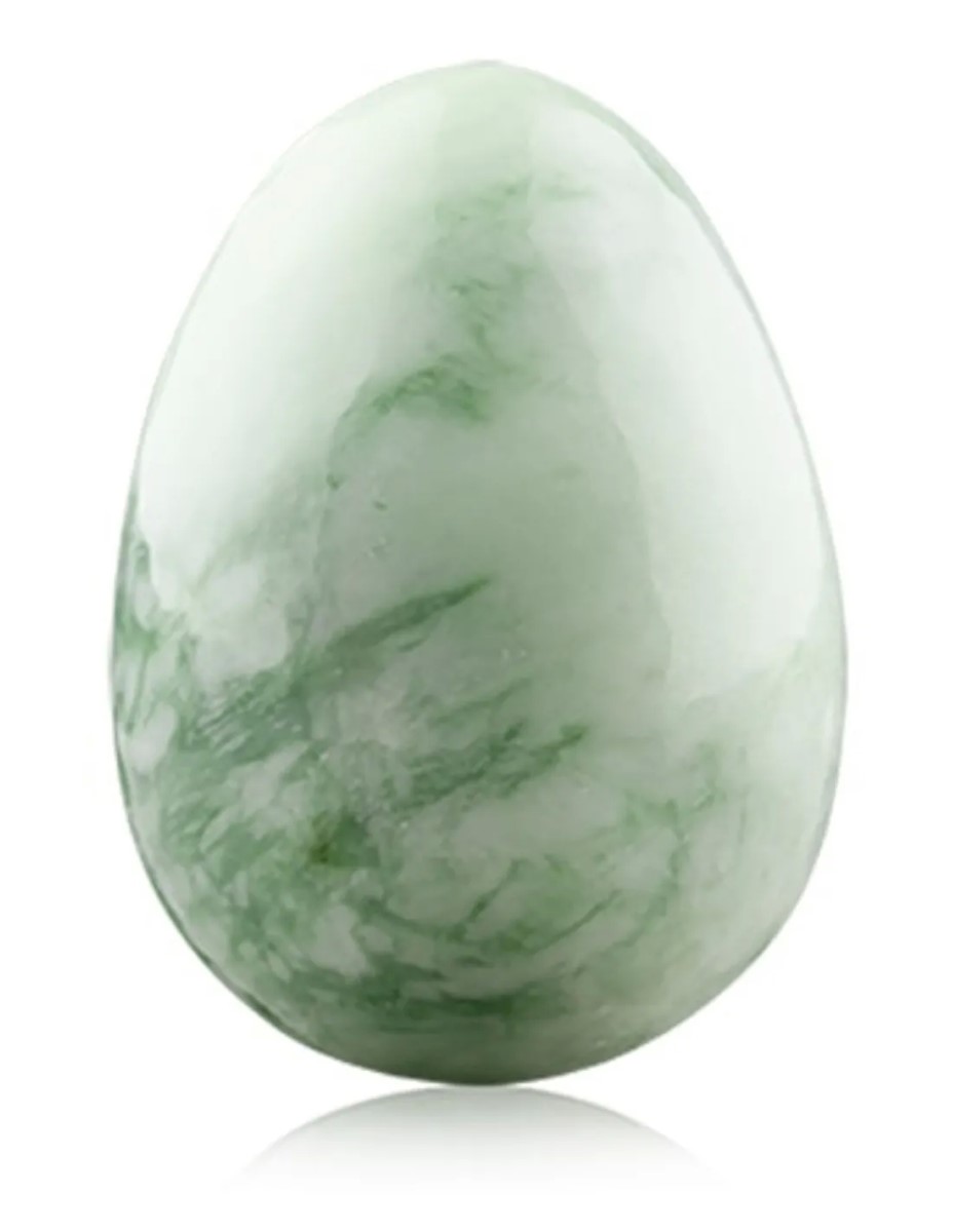 Yoni ei top geboord - Serpentijn Jade 45x33 mm - Afbeelding 2