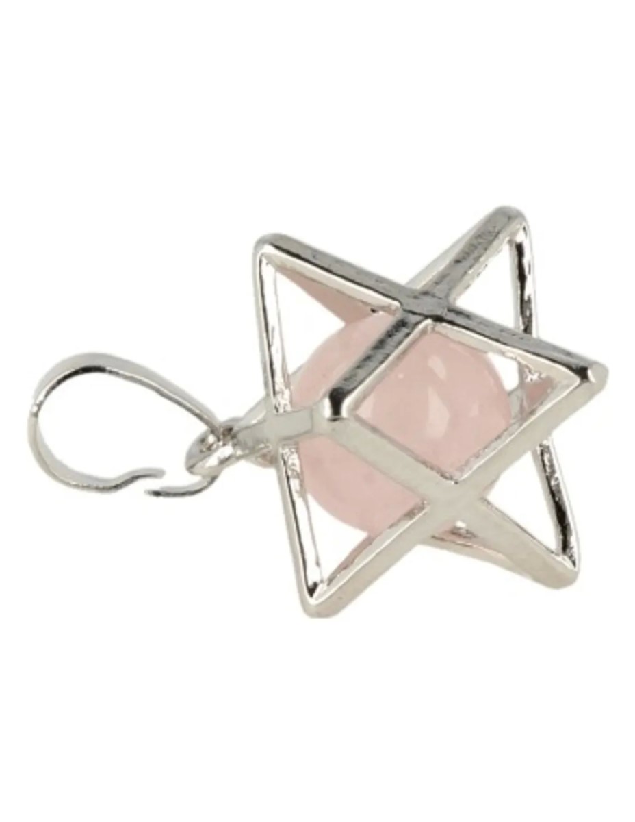Roze kwarts Merkabah kooihanger