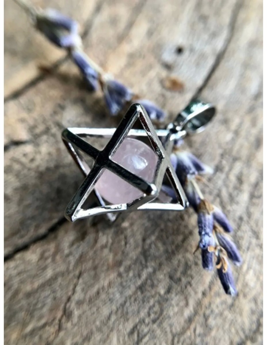 Roze kwarts Merkabah kooihanger - Afbeelding 2