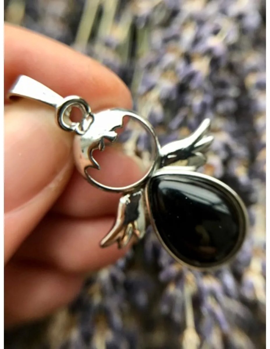 Beschermengel hanger los Obsidiaan zwart - April - Afbeelding 2
