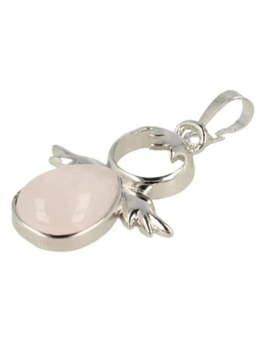 Beschermengel hanger los Roze kwarts - Januari