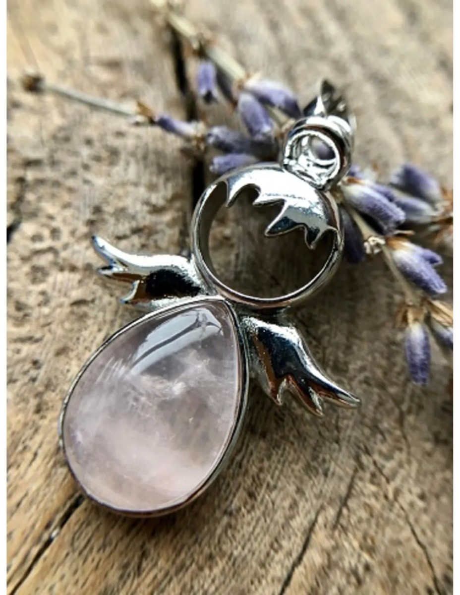 Beschermengel hanger los Roze kwarts - Januari - Afbeelding 2