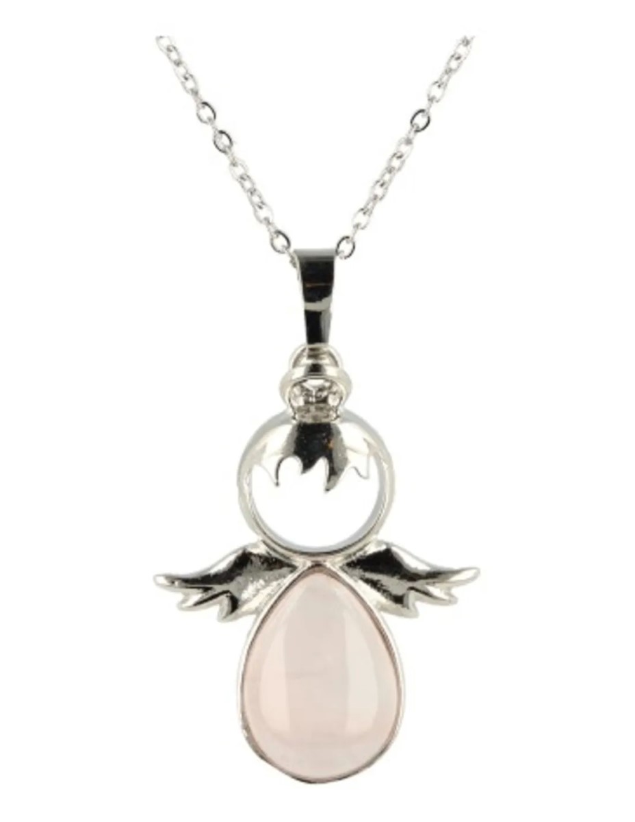 Beschermengel hanger los Roze kwarts - Januari - Afbeelding 3