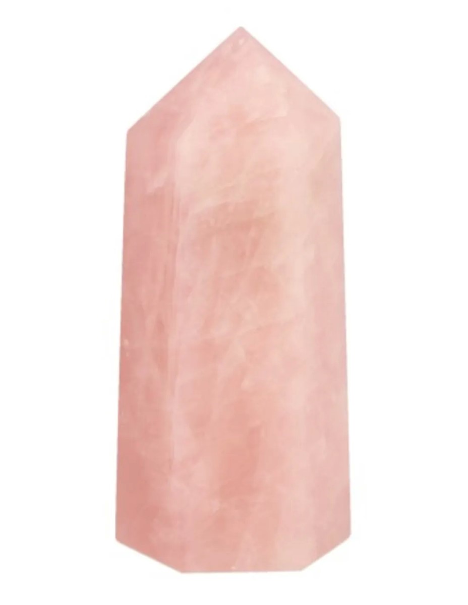 Roze kwarts edelsteen punt 7-8 cm