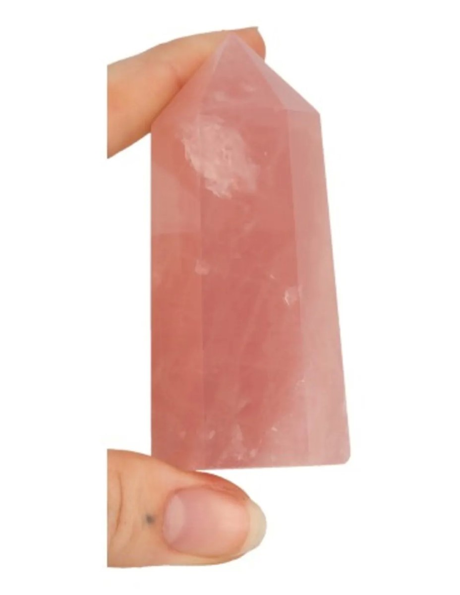 Roze kwarts edelsteen punt 7-8 cm - Afbeelding 3