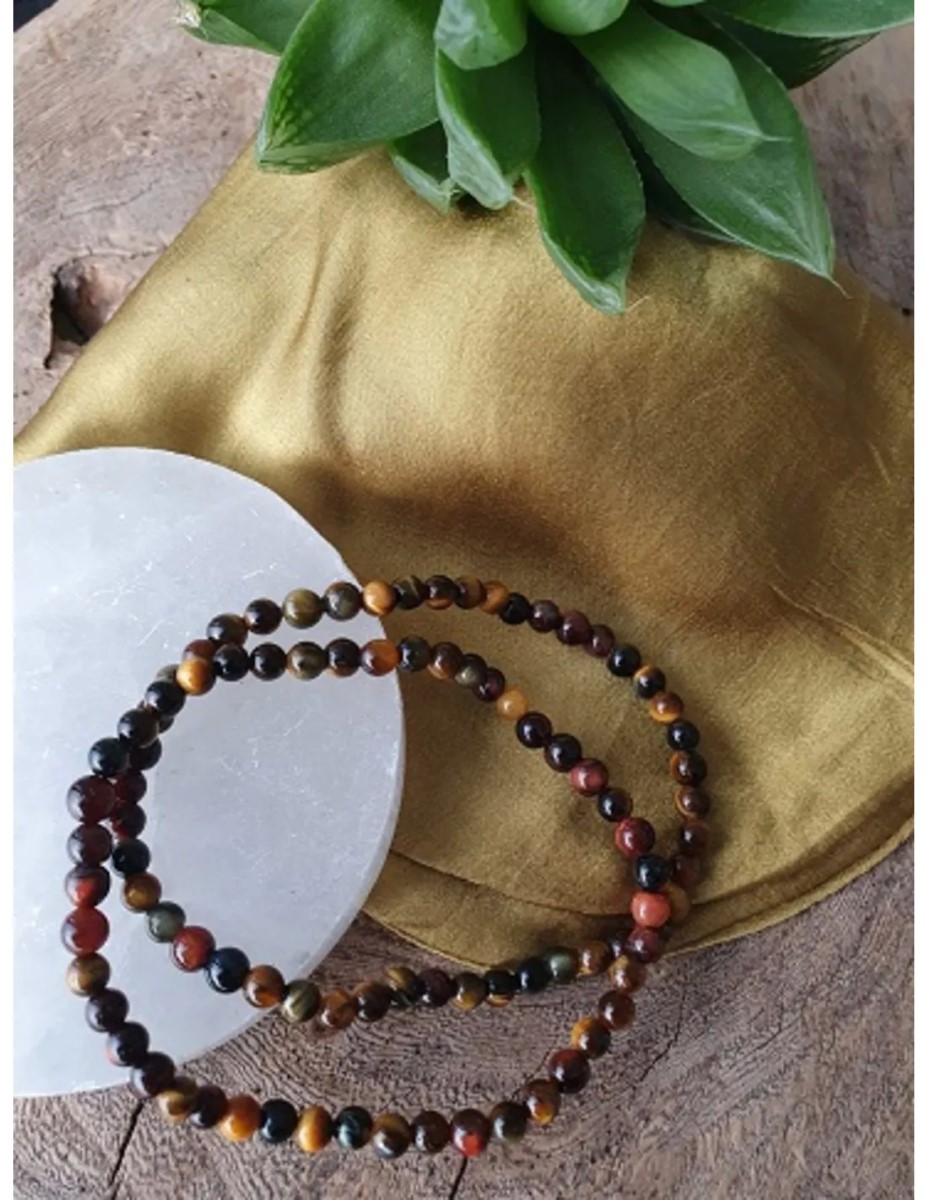 Katten/Tijger/Valkenoog kralenarmband 4 mm - Afbeelding 2