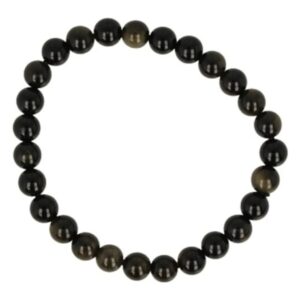 Obsidiaan goud kralenarmband 8mm mannen