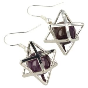 Amethist oorbellen merkabah
