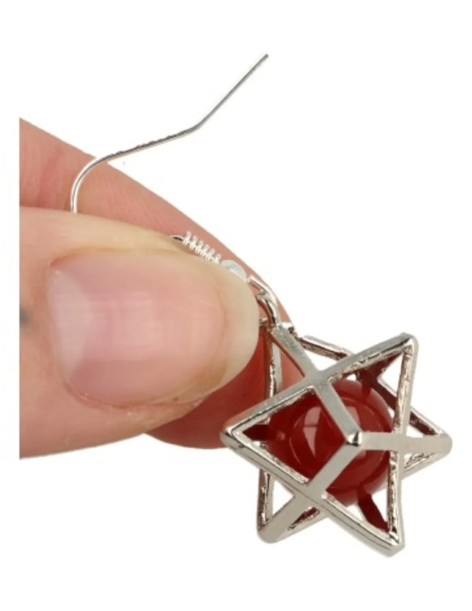 Carneool oorbellen merkabah - Afbeelding 2