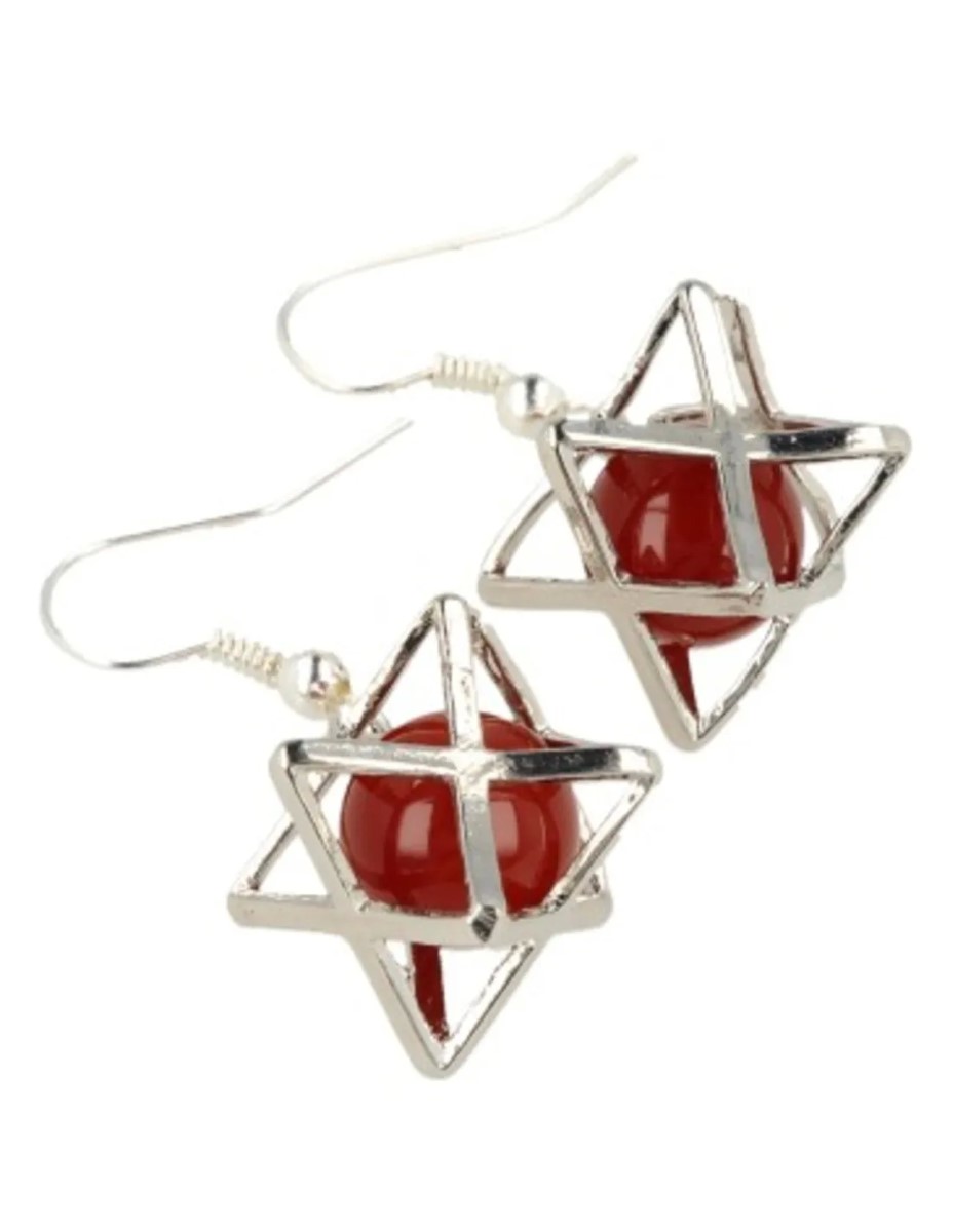 Carneool oorbellen merkabah - Afbeelding 3